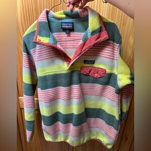 Patagonia Synchilla Green and Pink Fleece